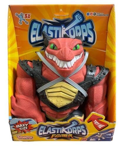 CICABOOM - Maxy Drachenspielzeug, ausziehbar (23 cm x 2 kg) - Elastikorps Fighter Extra Force - Geschenkidee für Kinder (rot) von CICABOOM