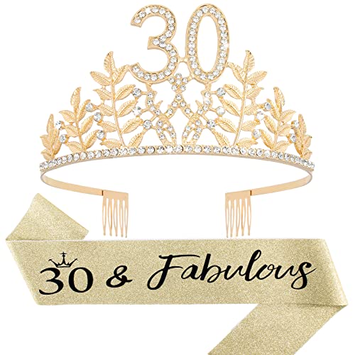 30. Geburtstag Schärpe und Tiara für Frauen, CIEHER 30. Geburtstag Dekorationen für Frauen Gold 30. Geburtstag Schärpe Geburtstag Krone 30 & fabelhafte Schärpe für Frauen 30. Geburtstag Geschenke für sie alles Gute zum 30. Geburtstag Partyzubehör 30. Geburtstag Schärpe und Tiara für Frauen, CIEHER 30. Geburtstag Dekorationen für Frauen Gold 30. Geburtstag Schärpe Geburtstag Krone 30 & fabelhafte Schärpe für Frauen 30. Geburtstag Geschenke für sie alles Gute zum 30. Geburtstag Partyzubehör von CIEHER