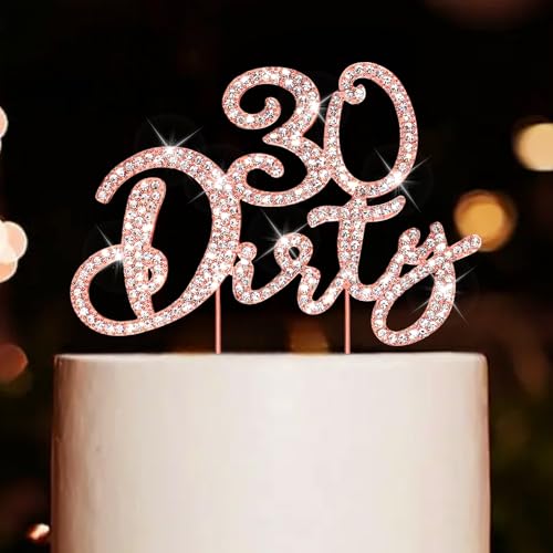 CIEHER Dirty 30 Tortenaufsatz aus Metall mit Strasssteinen, 30. Geburtstag, Kuchendekoration "Happy 30th Birthday", Roségold CIEHER Dirty 30 Tortenaufsatz aus Metall mit Strasssteinen, 30. Geburtstag, Kuchendekoration "Happy 30th Birthday", Roségold von CIEHER