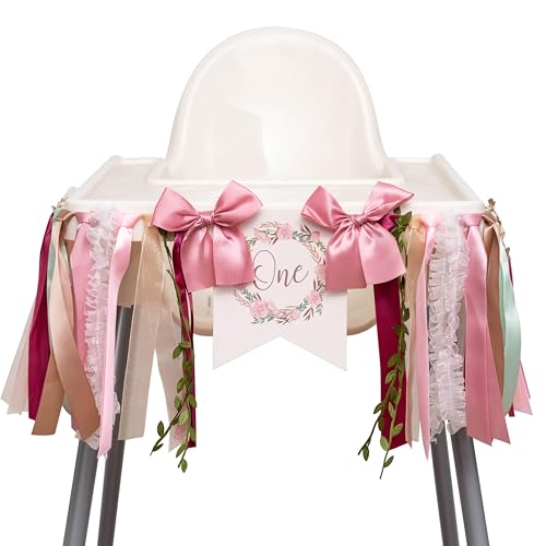 CIEQR Florales Hochstuhl-Banner – Fee zum ersten Geburtstag Dekorationen Hochstuhl Banner, Rosengarten-Thema 1. Geburtstag Dekorationen für Jahrestag, Kuchenzerschlag, Foto-Requisiten .. CIEQR Florales Hochstuhl-Banner – Fee zum ersten Geburtstag Dekorationen Hochstuhl Banner, Rosengarten-Thema 1. Geburtstag Dekorationen für Jahrestag, Kuchenzerschlag, Foto-Requisiten .. von CIEQR