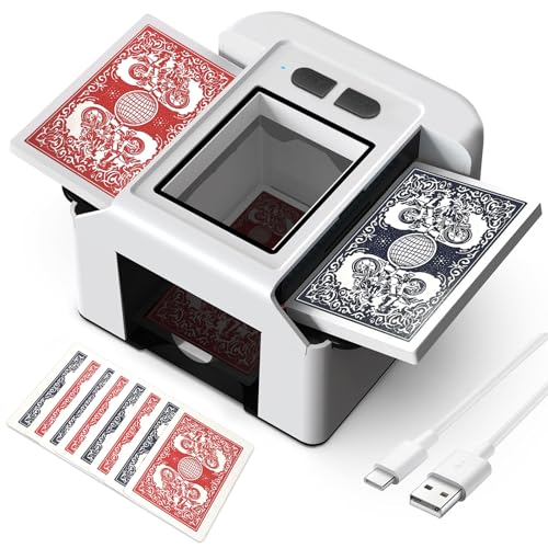 CIGAA Automatischer Kartenmischer, Kartenmischmaschine Elektrische für 2 Decks,Aufladbarer Karten Mischgerät mit 2000mAh-Akku Geräuscharm Kartenmischgerät für Poker, UNO, Blackjack Skip-BO Phase 10 CIGAA Automatischer Kartenmischer, Kartenmischmaschine Elektrische für 2 Decks,Aufladbarer Karten Mischgerät mit 2000mAh-Akku Geräuscharm Kartenmischgerät für Poker, UNO, Blackjack Skip-BO Phase 10 von CIGAA