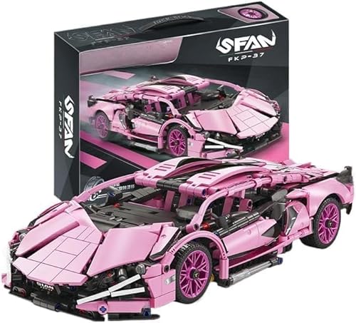CIJINAY Technik Sportwagen Modellbausatz für Lambo, 1280 Klemmbausteine Technik Bausteine Rennwagen Bausatz, MOC Auto Modellbauset Rennauto Spielzeug Geschenk für Erwachsene Kinder (7605) von CIJINAY