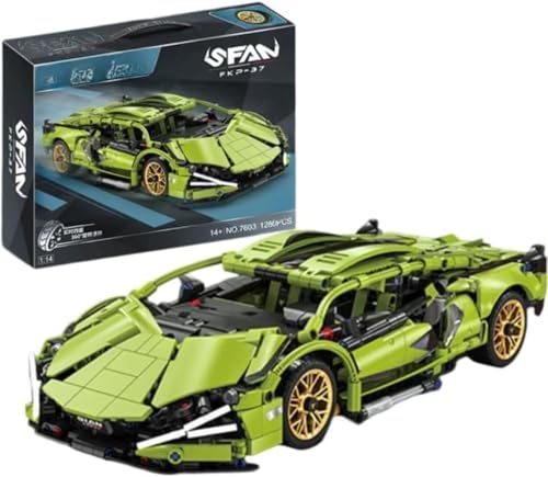 CIJINAY Technik Sportwagen Modellbausatz für Lambo, 1280 Klemmbausteine Technik Bausteine Rennwagen Bausatz, MOC Auto Modellbauset Rennauto Spielzeug Geschenk für Erwachsene Kinder von CIJINAY