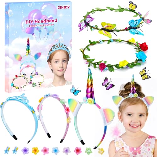 Haarreifen Mädchen Geschenke Bastelset Kinder ab 6 Jahre, Einhorn Haarschmuck Basteln Mädchen Spielzeug Geschenkideen Weihnachtsgeschenke Geburtstagsgeschenk Haarreif Weihnachten Ostergeschenke Kinder Haarreifen Mädchen Geschenke Bastelset Kinder ab 6 Jahre, Einhorn Haarschmuck Basteln Mädchen Spielzeug Geschenkideen Weihnachtsgeschenke Geburtstagsgeschenk Haarreif Weihnachten Ostergeschenke Kinder von CIKICY