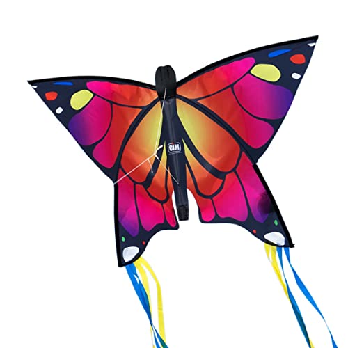 CIM Leichtwind Schmetterling Drachen - Butterfly PINK - Einleiner Flugdrachen für Kinder ab 3 Jahren - 58x40cm - inkl. 20m Drachenschnur - fertig aufgebaut - sofort flugbereit von CIM