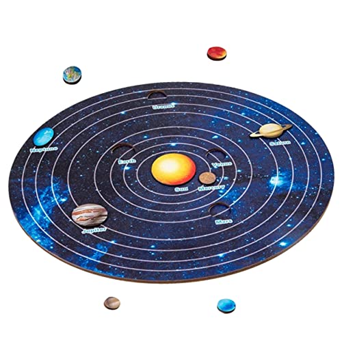 1 Satz Sonnensystem-Puzzle Spielzeug Rätsel Modell des Sonnensystems Planeten Weltraumpuzzle Aus Holz Modelle des Sonnensystems Kind Kosmischer Planet Hölzern Platz von CIMAXIC