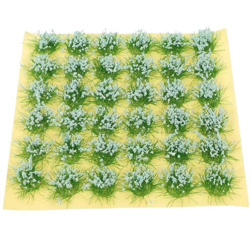CIMAXIC 1 Blatt Graskorn Für Statisches Gras Miniaturblätter Rasen Grasmatte Gartenschmuck Dschungel- Hecke Miniaturlandschaft Strauch Puppenhauspflanze Grün Plastik Blue von CIMAXIC