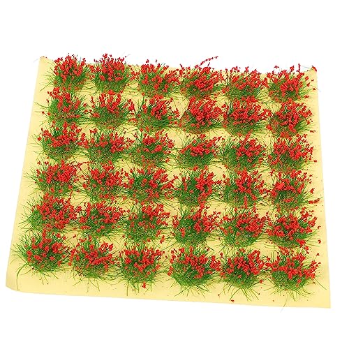 CIMAXIC 1 Blatt Graskorn Pflanzen Modelleisenbahn Mini-kochbank Miniatur Lange Graspuppe Grasmatte Modell Kleiner Baum Terrain Anlage Kunstrasenunterlage Gefälschte Pflanze Grasfleck Rot von CIMAXIC