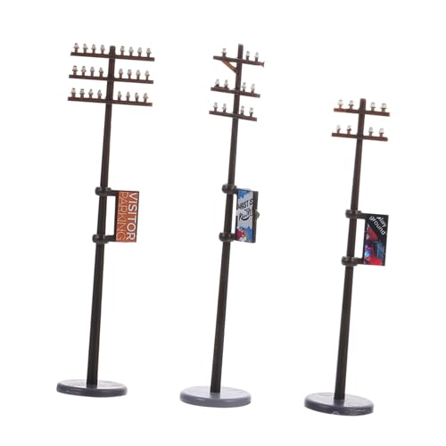 CIMAXIC 1 Set Mikrolandschaft DIY Landschaft Diorama Kit Sandtisch Telegrafenmasten Straßentelegrafenmasten Modelle Sandtischdekor Parkdekor Modelle Mini Telegrafenmast Mini Parkdekore von CIMAXIC