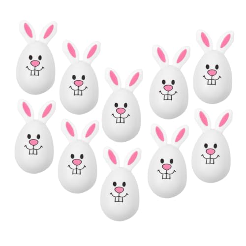 CIMAXIC 10 Stück Bemalte Eier Lolly Schäler Eiförmige Kaninchen Häschenförmiger Behälter Kaninchenförmige Eier Mini Plüschfüller Hüpf Eier Spielzeugeier Die Aufbrechen von CIMAXIC