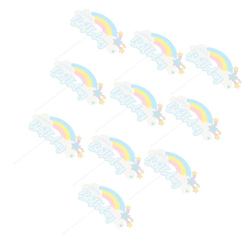 CIMAXIC 10 Stück Wolke Regenbogenkarte Regenbogenstern-kucheneinsätze Tortenaufsätze Für Geburtstage Tortenaufleger Mit Regenbogenmuster Und Stern Party-dessert-kuchenaufsatz Blue Papier CIMAXIC 10 Stück Wolke Regenbogenkarte Regenbogenstern-kucheneinsätze Tortenaufsätze Für Geburtstage Tortenaufleger Mit Regenbogenmuster Und Stern Party-dessert-kuchenaufsatz Blue Papier von CIMAXIC