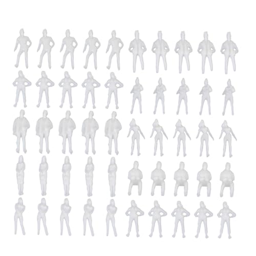 CIMAXIC 100 Stück Puppenmodell Menschen Figuren Mini Modelle Modellverzierung Micro-People-Modell Landschaft DIY Zubehör Mikrolandschaftshandwerk Plastik Weiß von CIMAXIC