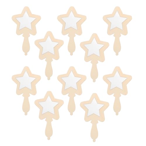 CIMAXIC Winzige Handspiegel Für Kinder – 10 Stück Bastelspiegel Aus Holz Für Kunst Sichere Dekoration Für Kleinkinderzimmer von CIMAXIC