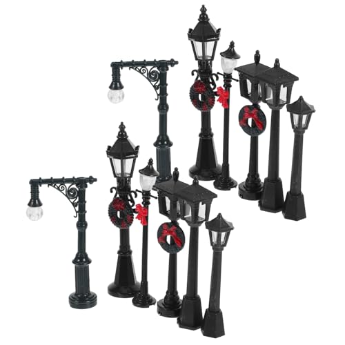CIMAXIC 12 Stück Mini Straßenlaternen Realistische Miniatur Straßenlampen für Puppenhaus Mikrolandschaft Detailgetreue Dekoration für und Lernen von CIMAXIC