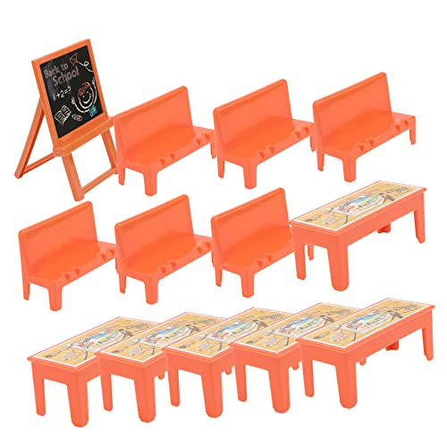CIMAXIC 13 Teiliges Spielhaus Kleiner Tisch Und Stühle Tafeltische Mini Klassenzimmerspielzeug Miniatur Kreidetafel Mini Klassenzimmer Set Minen Schulschreibtischspielzeug Miniatur von CIMAXIC