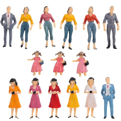 15 Stück Bemalte Miniaturfiguren Für Eisenbahnanlagen Architekturmodelle Und Spielzeughäuser Zufällige Farbe von CIMAXIC