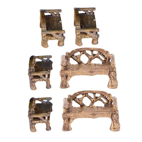 CIMAXIC 1Satz Miniaturstuhl Charmante Resin Möbel Für Miniaturgärten Puppenhäuser Und DIY Projekte Bänke Stühle Exquisite Dekoration von CIMAXIC