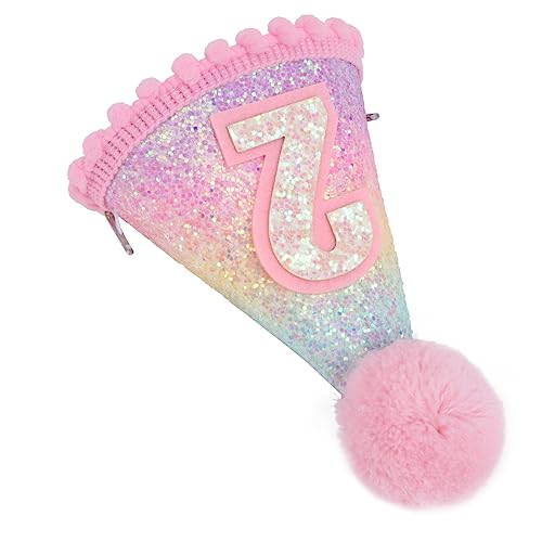 CIMAXIC 1Stk Geburtstagshut Bommel-Geburtstagsmütze Baby-Prinzessin Tiara Mädchen Hüte geburtstag hut dekor geburtstagsmützen selber machen Gradient Geburtstag liefert Kind Glitzertuch von CIMAXIC