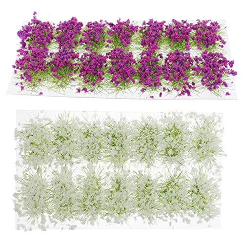 CIMAXIC 2 Boxen Grasschuppen Grünes Gras Tischplatte Synthetisches Kunstgras Künstliche Grashecken Künstliches Moos Gartenkorb Für Draußen Ödland Miniaturen Terrarienpflanzen von CIMAXIC