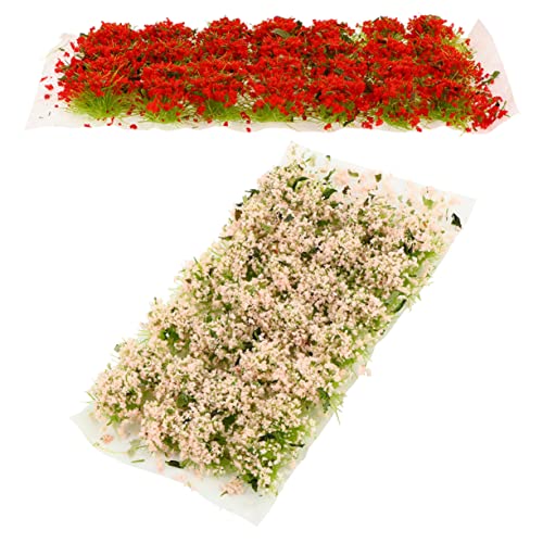 CIMAXIC 2 Boxen Grasschuppenpflanzen Künstliche Blumen Hecke Blumen Kunstpflanze Gras Ornament Statische Blumenbüschel Kunstgras Simulation Gras Cluster Simulation Landschaftsdekor Harz von CIMAXIC