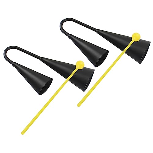 CIMAXIC 2 Sätze Kuhglocke Teiliges Percussion Instrument für Strapazierfähigem Doppelöhriges Design für Sicheren für Musikgenres Wie Rock und Latin von CIMAXIC