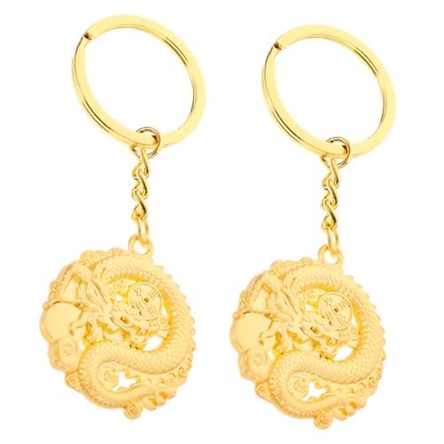 CIMAXIC 2 Stück 2024 Jahr Des Drachen-schlüsselanhängers Ring Kette Wunderschöne Drachenanhänger Hängendes in Drachenform Dekorationsbeutelanhänger Golden Zinklegierung CIMAXIC 2 Stück 2024 Jahr Des Drachen-schlüsselanhängers Ring Kette Wunderschöne Drachenanhänger Hängendes in Drachenform Dekorationsbeutelanhänger Golden Zinklegierung von CIMAXIC