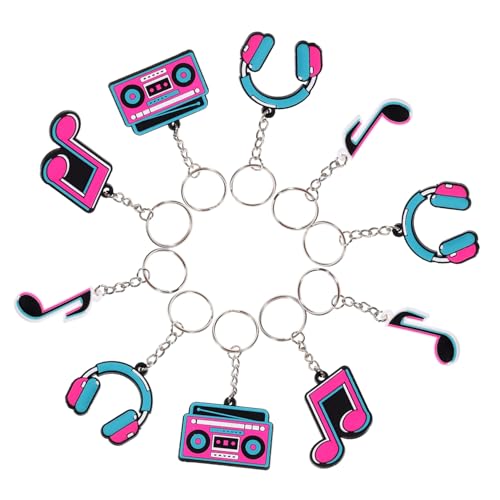 CIMAXIC 20 Stück Musik Schlüsselanhänger Musik-schlüsselanhänger Tastenabdeckungen Schlüsselanhänger-kit Gastgeschenke Zum Thema Musik Musiknoten Schlüsselkettenringe Pvc von CIMAXIC