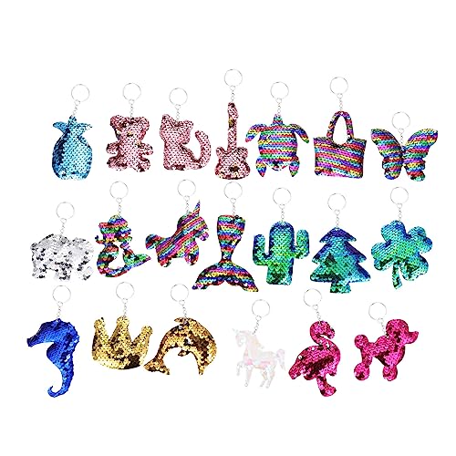 CIMAXIC Reflektierendes Schlüsselanhänger-set Aus Metall Und Pet-material – Tieranhänger Partygeschenke Glitzer-schlüsselanhänger Für Frauen von CIMAXIC