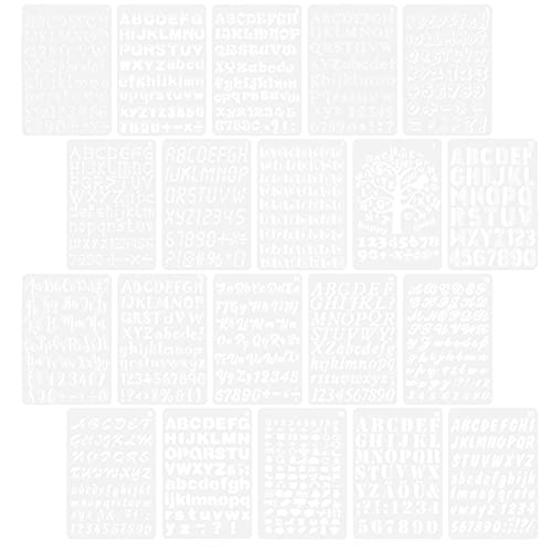 Schablonen-Set 20-teilig Alphabet- Und Zahlenschablonen Malvorlagen Für Jungen Und Mädchen Glattes Und Leicht Zu Reinigendes Design von CIMAXIC
