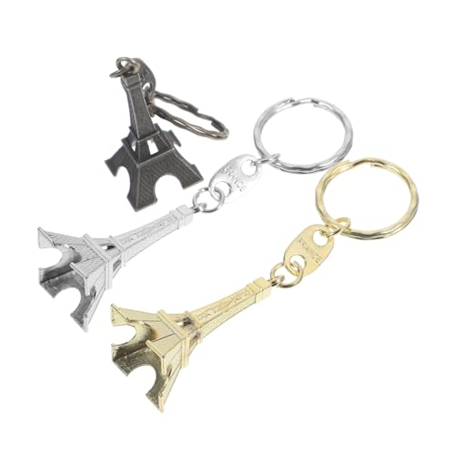 CIMAXIC 3 Stück Eiffelturm Schlüsselbund Schlüsselanhänger Metallisch Groß Turmperlen Klein Eiffelturm-anhänger Autoschlüsselkette Taschenanhänger Bastelanhänger Zinklegierung von CIMAXIC