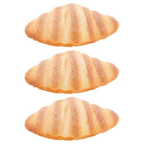 CIMAXIC 3 Stück künstliche französische Croissants: Gefälschtes Brot zur Küchendekoration – realistisches künstliches Croissant – Simulations-Lebensmittelmodell zur Ausstellung – Requisiten CIMAXIC 3 Stück künstliche französische Croissants: Gefälschtes Brot zur Küchendekoration – realistisches künstliches Croissant – Simulations-Lebensmittelmodell zur Ausstellung – Requisiten von CIMAXIC