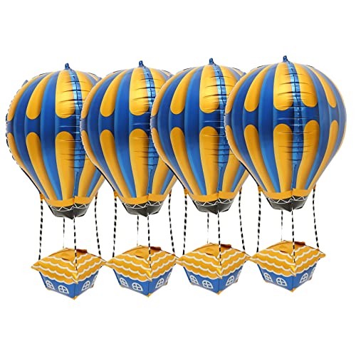 4 Stück Heißluftballon-fotohintergrund Aus Aluminium Für Geburtstage Dekorationen Für Jungen Und Mädchen Hochzeiten Babypartys von CIMAXIC