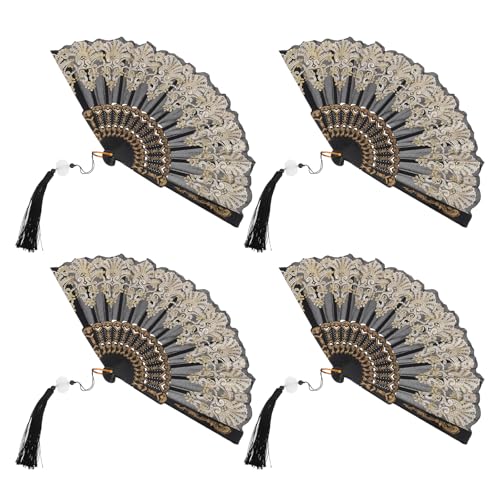 CIMAXIC 4-teiliger chinesischer Fächer: Faltbares Handfächer-Set im chinesischen Stil – leichtes Quasten-Design für Hochzeiten, Tänze, Festivals, Partygeschenke CIMAXIC 4-teiliger chinesischer Fächer: Faltbares Handfächer-Set im chinesischen Stil – leichtes Quasten-Design für Hochzeiten, Tänze, Festivals, Partygeschenke von CIMAXIC