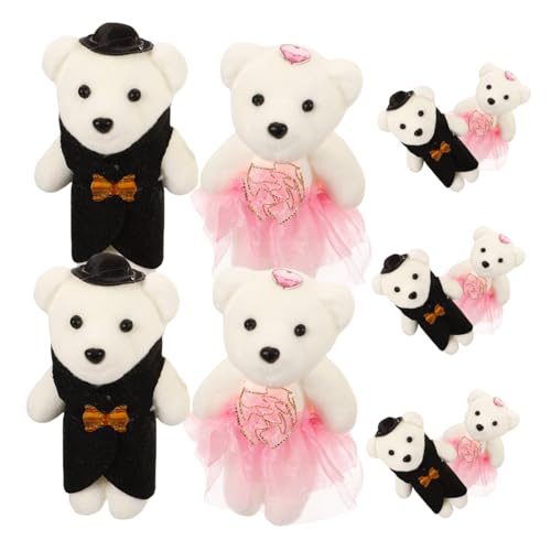 CIMAXIC 5 Paar Cartoon Bouquet Bärenpuppe Kuscheltiere Bequemer Ausgestopfter Bär Plüschbär Puppen Bär Plüschpuppe Weicher Ausgestopfter Bär Plüschtierpuppe Home Bärenpuppe Rosa von CIMAXIC