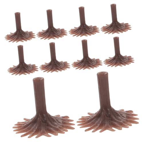 CIMAXIC 50 Stück Modellbaumfüße Miniatur-baumsockel Modellbäume Für Dioramen Kleiner Baumsockel Modelllandschaftsbaum Miniatur-landschaftsmodell Baumbasishalter Bastelständer Brown Plastik von CIMAXIC