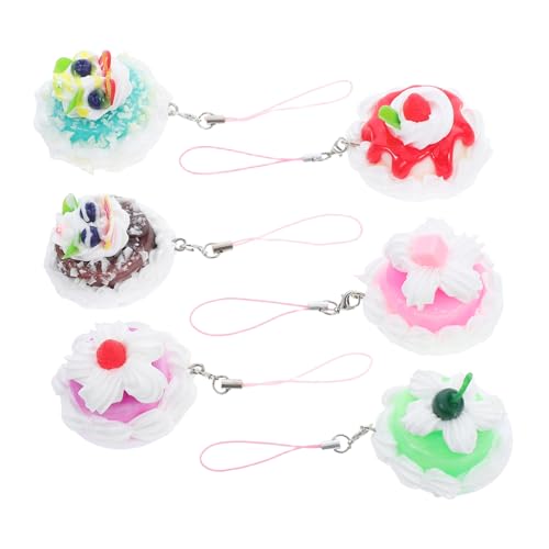 CIMAXIC 6St kleiner Kuchenanhänger handverziert Fußball-Tischdekoration Requisiten Möbel Möbel Indoor-Glühbirne gefälschtes Gebäck realistische Cupcake-Requisiten gefälschtes Essen PVC von CIMAXIC