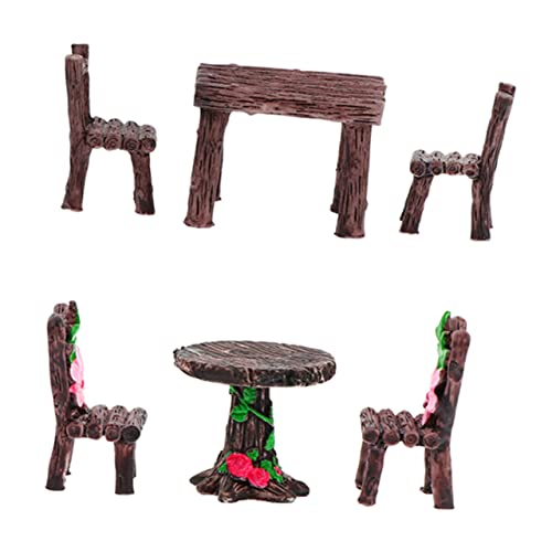 CIMAXIC 6Stücke Miniaturtisch Für Feengärten Teiliges Möbelset Harz Für Puppenhaus Dekoration Und DIY Projekte Geschenkidee Für Freunde CIMAXIC 6Stücke Miniaturtisch Für Feengärten Teiliges Möbelset Harz Für Puppenhaus Dekoration Und DIY Projekte Geschenkidee Für Freunde von CIMAXIC