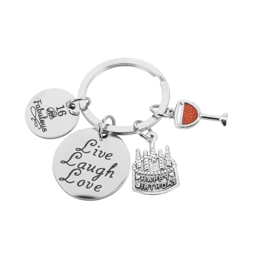 CIMAXIC Edelstahl Geburtstag Keychain Charms Schlüsselanhänger 16th Party Zubehör Tasche Halskette Schlüssel Halter Für Feiern Mit Anhänger CIMAXIC Edelstahl Geburtstag Keychain Charms Schlüsselanhänger 16th Party Zubehör Tasche Halskette Schlüssel Halter Für Feiern Mit Anhänger von CIMAXIC