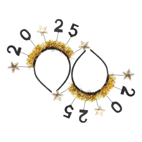 CIMAXIC 2 Stück 2025 Neujahrsstern-stirnband Jahresstern-stirnband Für Silvester Weißes Stirnband Zum Feiern Von Silvesterparty-zubehör von CIMAXIC