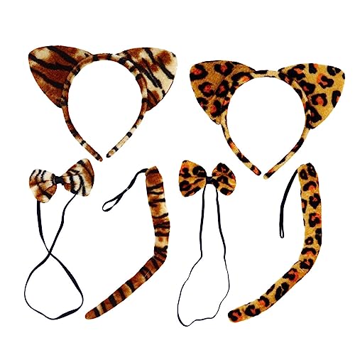 CIMAXIC Halloween Tierkostüm Zubehör Set Mit Haarreif Und Fliege Karneval Kostüm Kopfschmuck Für Erwachsene Leopard Und Tiger Design Party Zubehör CIMAXIC Halloween Tierkostüm Zubehör Set Mit Haarreif Und Fliege Karneval Kostüm Kopfschmuck Für Erwachsene Leopard Und Tiger Design Party Zubehör von CIMAXIC