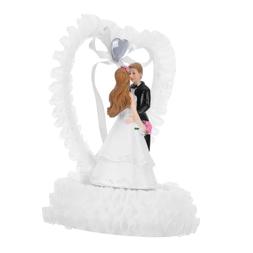 CIMAXIC Hochzeitstorte Topper aus Harz Romantische und Figur Hochzeitsdeko für Torte und für Verlobung und Hochzeit von CIMAXIC
