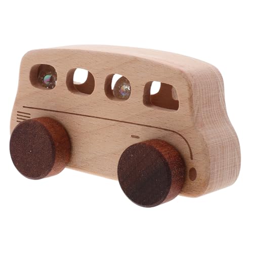 CIMAXIC Holzspielzeug Kleines Busmodell Kinderbus Aus Holz Tragbar Kinderspielzeug Busspielzeug Für Fahrzeugspielzeug Murmelbus-Modell Babyspielzeug Neuartiges Busmodell Beige Buche von CIMAXIC