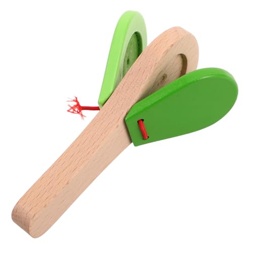 CIMAXIC Kastagnetten Aus Holz Holzinstrumente Musikalisches Babyspielzeug Kleinkindmusikinstrumente Kleinkinderinstrumente Musikspielzeug Für Handklatscher Holzklöppel Light Green von CIMAXIC