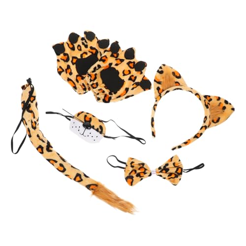 CIMAXIC Leoparden Kostümset Für 1 Set Mit Haarreif Ohren Nase Und Fliege Tierkostü Für Halloween Karneval Und Cosplay Animal Headband Mit Leopardenohren Und Handschuhen CIMAXIC Leoparden Kostümset Für 1 Set Mit Haarreif Ohren Nase Und Fliege Tierkostü Für Halloween Karneval Und Cosplay Animal Headband Mit Leopardenohren Und Handschuhen von CIMAXIC