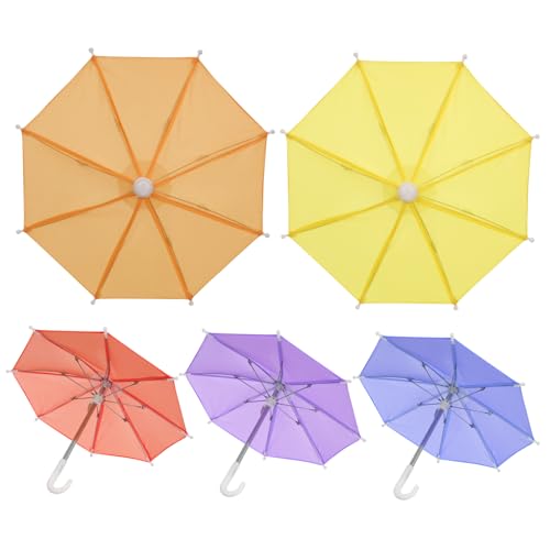 CIMAXIC Mini-regenschirme Zum Malen Für Kinder 5 Stück Einfarbig Regenschirme Mit Metallschaft Kreativität Kognitive Fähigkeiten Zufällige Farbe von CIMAXIC