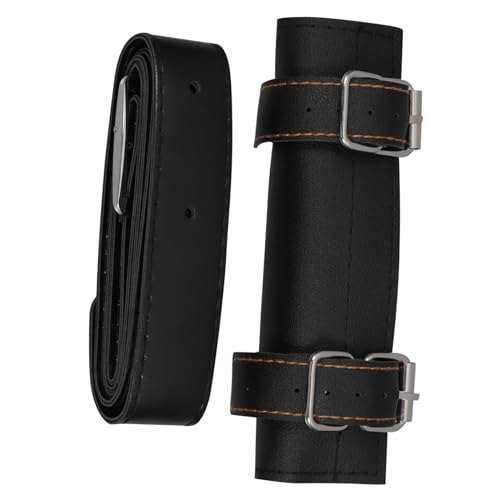 CIMAXIC Schwertgürtel-Lanyard Piratenschwert Wikingerkostüm Ninja Schwerter Halloween Costume Halloween Kleidung Schwerthalter für Gürtel Mittelalterlicher Schwerthaltergürtel Leder Black von CIMAXIC