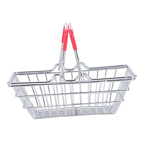 Mini Einkaufswagen Spielzeugkorb Aus Metall Tragbarer Mini Einkaufsbasket Für Faltbarer Aufbewahrungskorb Mit Griffen Für Kaufladen Und Rollenspiele von CIMAXIC
