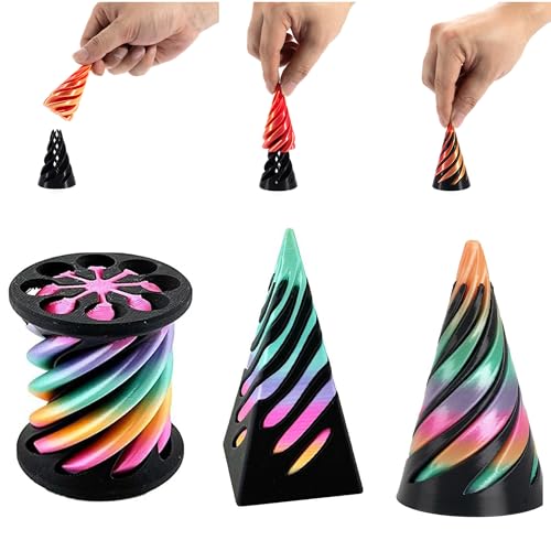 CINY 3 PCS 3D Printing Decompression Spinning Toy, Children's Educational Development Spiral Three-dimensional Structure, Three Styles, Round, Cone, Pyramid, Stress Relief Desktop Decorations Toy CINY 3 PCS 3D Printing Decompression Spinning Toy, Children's Educational Development Spiral Three-dimensional Structure, Three Styles, Round, Cone, Pyramid, Stress Relief Desktop Decorations Toy von CINY