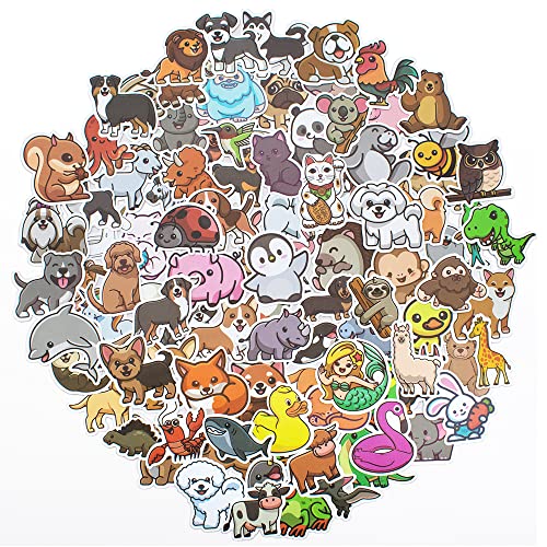 CIOUYAOS 100 Stück Sticker Set, Aesthetic Vintage Deko DIY Schöne Wasserfeste Vinyl Aufkleber for Auto Laptop Skateboard Fahrrad Decoration Mädchen Kinder School Stuff (Tiere) von CIOUYAOS