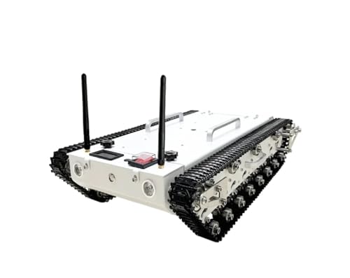 Smart Roboter Auto Kit WT600S Zusammengebauter Roboter, 50 x 33 x 11 cm, Panzer-Chassis, Metall, RC-Offroad-Raupenkesselwagen mit Federung/RC-System Smart Robot Tank Kit (Color : White Chassis only) von CIRONI